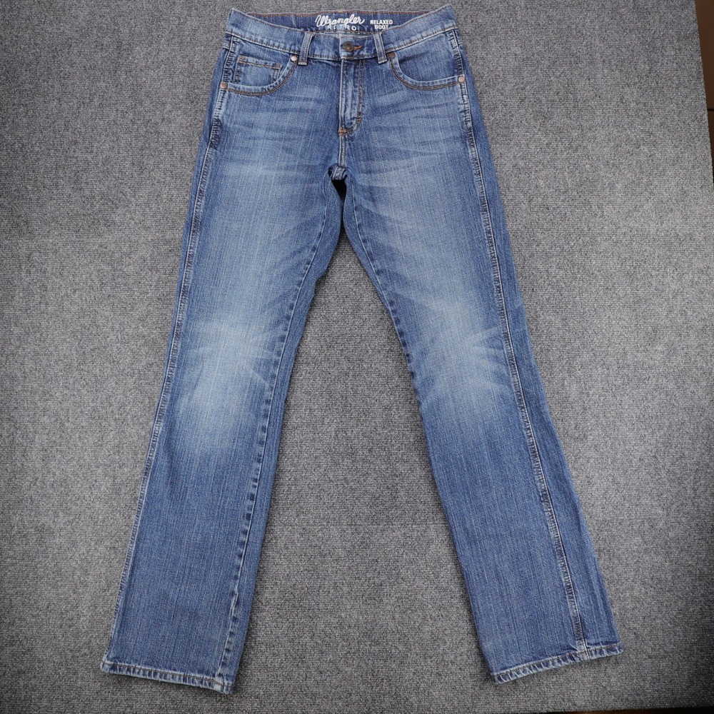 Wrangler WRT20JH Retro Mens Relaxed Bootcut Stretch Jeans Blue 29x34